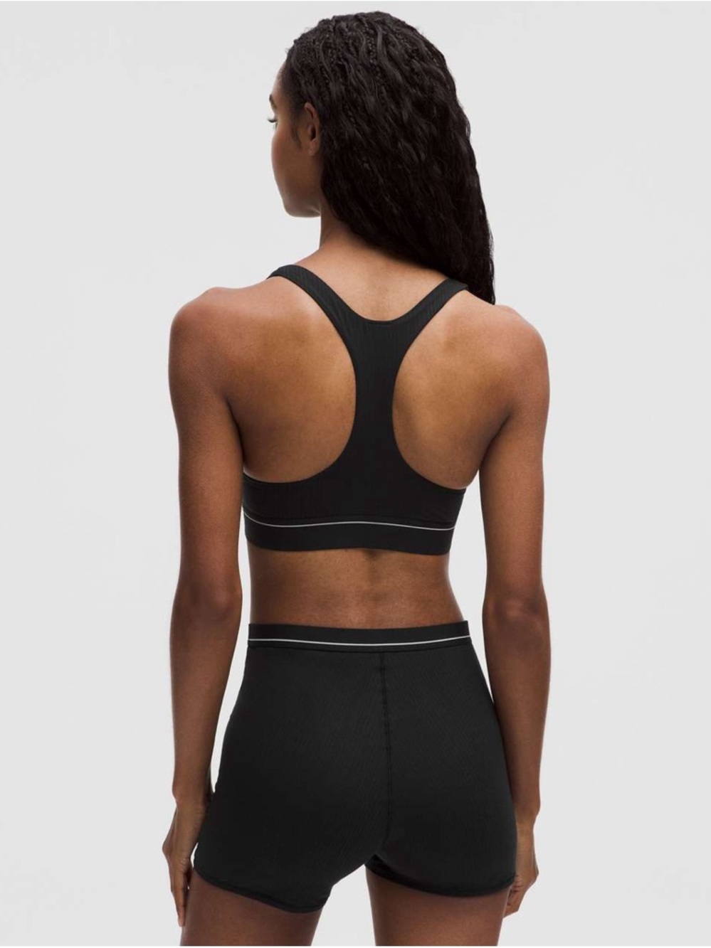 Lemon Black Ribbed Racerback Sports Bra - Picture 3 of 5
